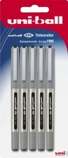 Tintenroller eye fine UB-157 - 0,4 mm, schwarz (dokumentenecht), 5er Blisterpack