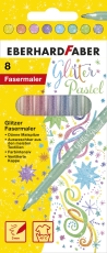 Fasermaler Glitzer Pastell 8er Etui, 3mm, sortiert