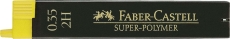 Feinmine SUPER-POLYMER - 0,35 mm, 2H, schwarz, 12 Minen