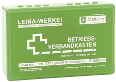 Betriebsverbandkasten klein - mit Wandhalterung - grün