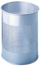 Papierkorb Metall rund 15 Liter, P 165 mm, metallic silber