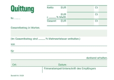 Quittung MwSt. - A6 quer, 50 Blatt, DIN A6 quer