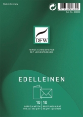 Doppelkarte Edelleinen - A6 hoch, 10 Karten/10 Umschläge