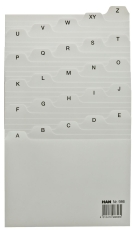 Register A - Z, DIN A6 quer, 25-teilig, für Karteibox, Karteikästen/Tröge, grau