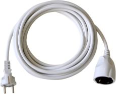 Kunststoff-Verlängerung - 5 m, weiß, H05VV-F 3G1,5