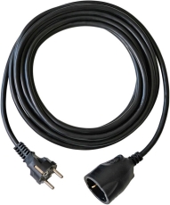 Kunststoff-Verlängerung - 5 m, schwarz, H05VV-F 3G1,5