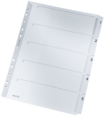 4323 Zahlenregister - 1-5, A4, Karton, 5 Blatt, grau
