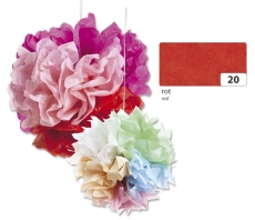 Blumenseide - 50 x 70 cm, 5 Bogen, rot