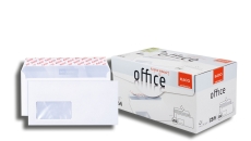 Briefumschlag Office in Shop Box - C5/6, hochweiß, haftklebend, mit Fenster, 80 g/qm, 200 Stück