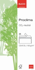 Briefhülle Proclima - C5/6 DIN lang, hochweiß, Haftklebung, 100 g/qm, 25 Stück Box