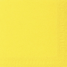 Cocktail-Servietten 3lagig Tissue Uni gelb, 24 x 24 cm, 20 Stück