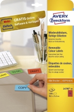 L4790-20 Etiketten - 38,1 x 21,2 mm, rot, 1.300 Etiketten/20 Blatt, wiederablösbar