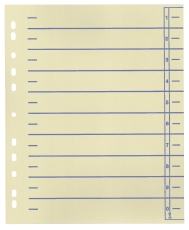 Trennblätter - A4 Überbreite, blau, farbiger Organisationsdruck, 100 Stück