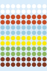 1831 Vielzwecketiketten - farbig sortiert, Ø 8 mm, matt, 540 Stück