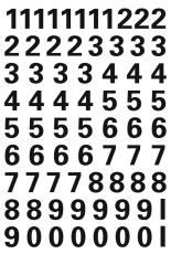 4159 Zahlen 10 mm 0-9 wetterfest Folie schwarz 1 Bl.