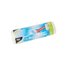 Müllbeutel mit Tragegriffen - 60 L, HDPE, transparent, 15 Stück