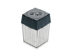 Doppel-Dosenbleistiftspitzer, für 7,8 und 11mm, Kunststoff, quadratisch, schwarz