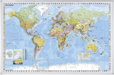 Kartentafel Welt - 138 x 88 cm, beschreibbar, pinnbar