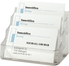 Visitenkarten-Aufsteller glasklar, für bis zu 210 Karten (max. 94x85 mm)