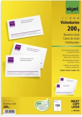Visitenkarten, microperforiert, satiniert200 g/qm, hochweiß, 150 Stück