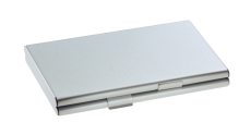 Visitenkarten-Etui Twin - 92 x 63 x 10 mm, silber, matt, mit 2 Fächern