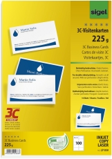 Visitenkarten, 3C, glatter Schnitt rundum, 225 g/qm, hochweiß, 100 Stück