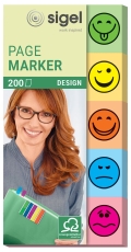 Page Marker Design Smile - 50 x 20 mm, sortiert, 5x 20 Streifen