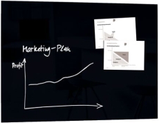 Glas-Magnetboard Artverum - schwarz, 120 x 90 cm