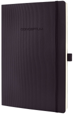 Notizbuch Conceptum - ca. A4, liniert, 194 Seiten, schwarz, Softcover