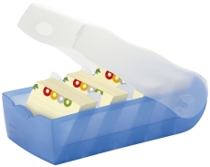 Karteibox CROCO - A7 quer, für 900 Karten, blau-transluzent
