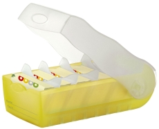 Karteibox CROCO - A7 quer, für 900 Karten, gelb-transluzent