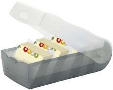 Karteibox CROCO - A7 quer, für 900 Karten, grau-transluzent