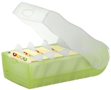 Karteibox CROCO - A7 quer, für 900 Karten, grün-transluzent