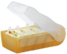 Karteibox CROCO - A7 quer, für 900 Karten, orange-transl.