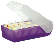 Karteibox CROCO - A7 quer, für 900 Karten, lila-transluzent