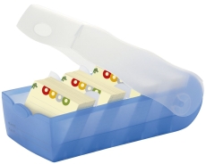 Karteibox CROCO - A8 quer, für 500 Karten, blau-transluzent