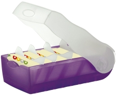 Karteibox CROCO - A8 quer, für 500 Karten, lila-transluzent