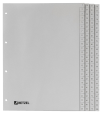 Plastikregisterserie 1-100, A4, PP, 100 Blatt, grau
