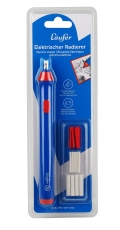 Radierer - elektrisch, blau, mit Wechselspitzen