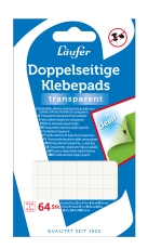 Klebepads - 64 Stück, transparent, ablösbar