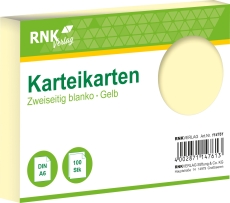 Karteikarten - DIN A6, blanko, gelb, 100 Karten