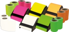 Haftnotiz Rolle Dispenser - 15 tlg., 60 mm x 10 m neon sortiert
