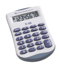 Mini-Taschenrechner TI-501, Batterie, 56 x 91 x 11 mm