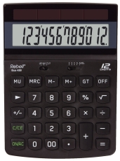 Tischrechner Eco 450, 100% Solar, einzeilig, 12 Stellen, 132x184x34mm, schwarz