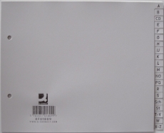 Register - A - Z, PP, ohne Index, für A4 18 cm hoch, 20 Blatt, grau