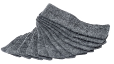 Ersatzfilz für Reinigungsschwamm - 12 Stück, grau