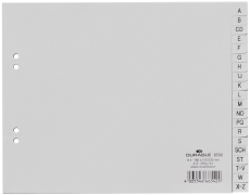 Register - A - Z, PP, grau, A4 halbe Höhe, 20 Blatt