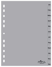 Monatsregister - Jan. - Dez., A4, PP, grau, 12 Blatt