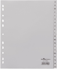 Register - A - Z, PP, grau, A4 Überbreite, 20 Blatt