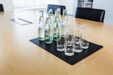 Schreibunterlage mit Dekorrille - Kunststoff, 420 x 300 mm, schwarz